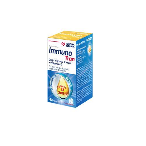 Miniaturka artykułu - Rodzina Zdrowia ImmunoTran, 60kapsułek KR&Oacute;TKA DATA 31.07.2026