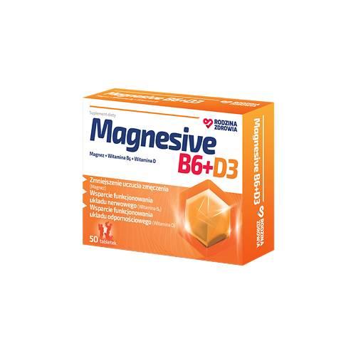 Miniaturka artykułu - Rodzina Zdrowia Magnesive B6 + D3, 50 tabl.