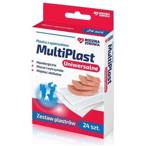 Miniaturka artykułu - Rodzina Zdrowia MultiPlast plastry Uniwersalne zestaw, 24 sztuki