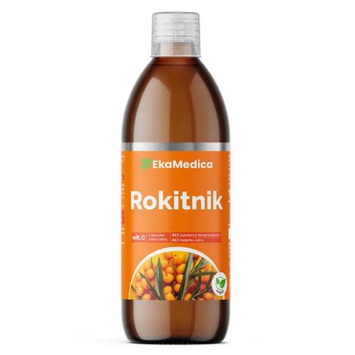 Miniaturka artykułu - Rokitnik sok 100% EkaMedica - 500 ml
