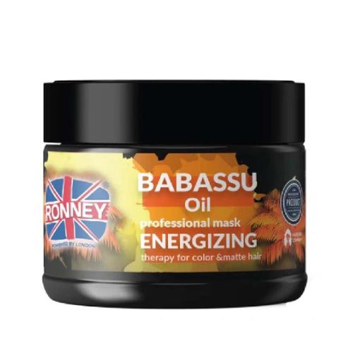 Miniaturka artykułu - RONNEY Babassu Oil Energetyzująca maska do włos&oacute;w farbowanych i pozbawionych blasku z olejem babassu, 300ml