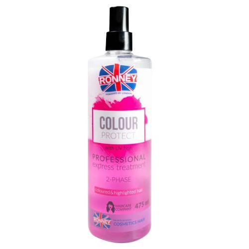 Miniaturka artykułu - Ronney Color Protect Dwufazowa mgiełka do włos&oacute;w farbowanych, 285 ml USZKODZONE / BRAK KORKA