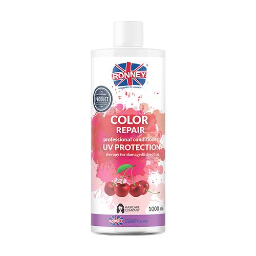 Miniaturka artykułu - Ronney Color Repair Cherry UV Protection Odżywka do włosów farbowanych Wiśniowa, 1000 ml
