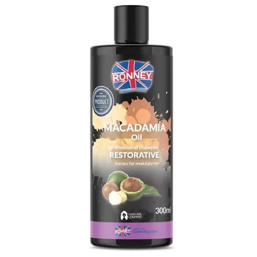 Miniaturka artykułu - RONNEY Macadamia Oil Wzmacniający szampon z olejem makadamia do włosów suchych i osłabionych, 300ml