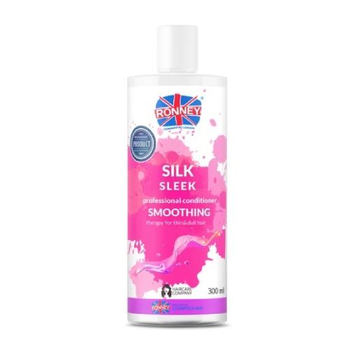 Miniaturka artykułu - RONNEY Silk Sleek Wygładzająca odżywka z jedwabiem do włosów cienkich i matowych, 300ml