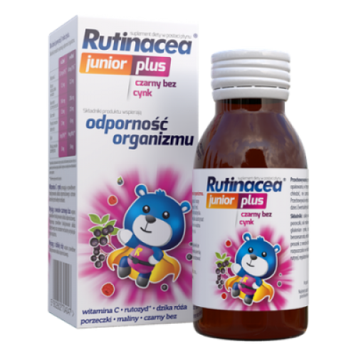 Miniaturka artykułu - Rutinacea Junior Plus płyn, 100 ml USZKODZONE TEKTUROWE OPAKOWANIE/KR&Oacute;TKA DATA 31.08.2026r.