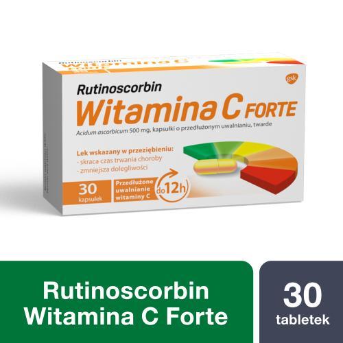 Miniaturka artykułu - RUTINOSCORBIN WITAMINA C FORTE 500 mg, 30kaps. USZKODZONE TEKTUROWE OPAKOWANIE