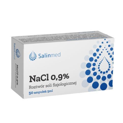 Miniaturka artykułu - Salinmed NaCl 0,9%, roztw&oacute;r soli fizjologicznej 5ml x 50 sztuk USZKODZONE OPAKOWANIE TEKTUROWE