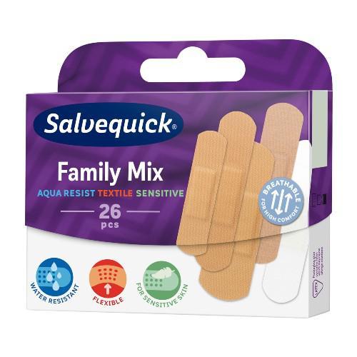 Miniaturka artykułu - SALVEQUICK family mix, 26 szt LEKKO USZKODZONE OPAKOWANIE TEKTUROWE