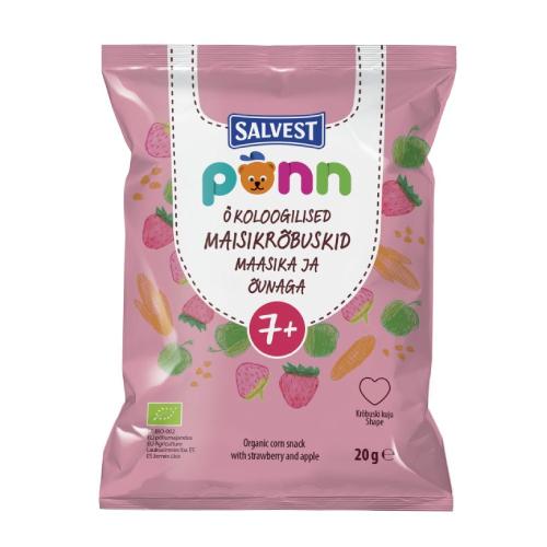Miniaturka artykułu - SALVEST P&Otilde;NN BIO Chrupki truskawkowe, 20 g