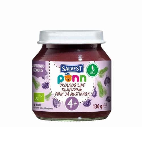 Miniaturka artykułu - SALVEST P&Otilde;NN BIO Gruszkowo-bor&oacute;wkowe puree z kaszą jaglaną, 100 g