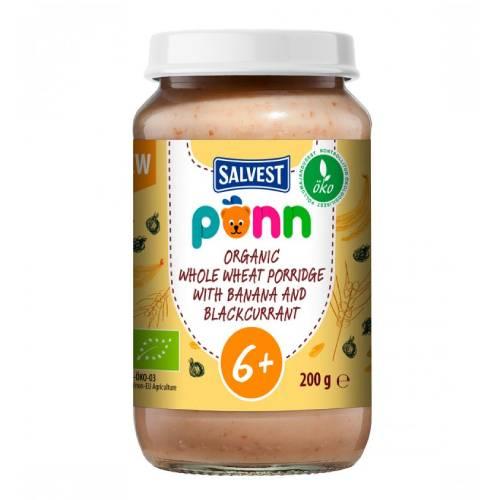 Miniaturka artykułu - SALVEST PÕNN BIO Kaszka pełnoziarnista z bananem i czarną porzeczką, 200g