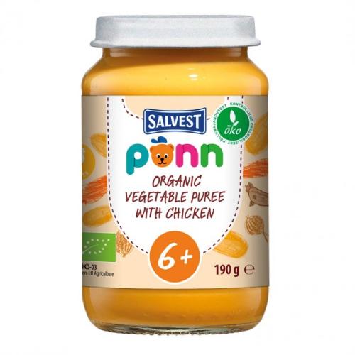 Miniaturka artykułu - SALVEST PÕNN BIO Kurczak z puree warzywnym, 190g