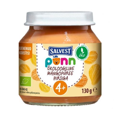 Miniaturka artykułu - SALVEST P&Otilde;NN BIO Mangowo-bananowe puree z kaszą jaglaną, 130g