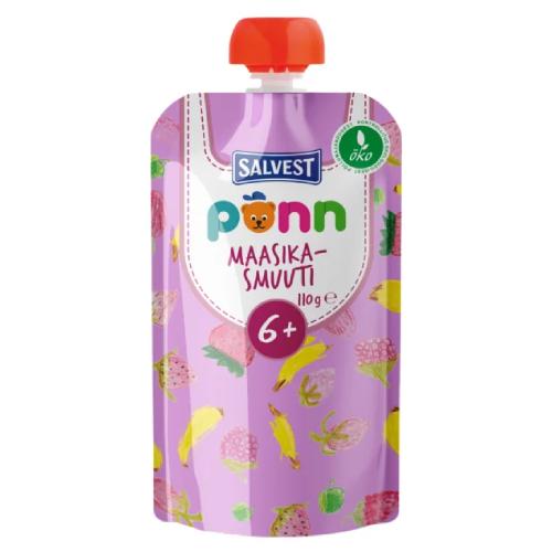 Miniaturka artykułu - SALVEST P&Otilde;NN BIO Owocowe puree z malinami, 110g