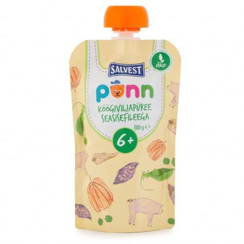 Miniaturka artykułu - SALVEST P&Otilde;NN BIO Polędwiczki wieprzowe z puree warzywnym, 110g