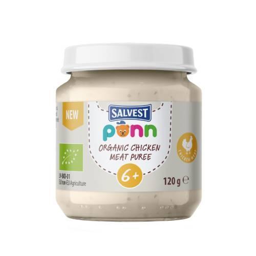 Miniaturka artykułu - SALVEST PÕNN BIO Puree z kurczaka, 120g KRÓTKA DATA 17.07.2025