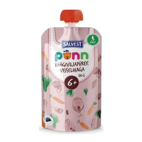 Miniaturka artykułu - SALVEST P&Otilde;NN BIO Wołowina z puree warzywnym, 100g KR&Oacute;TKA DATA 21.10.2026