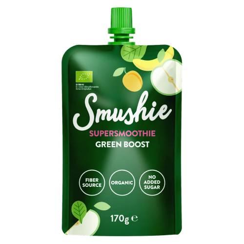 Miniaturka artykułu - Salvest Smushie Bio Green Boost Smoothie owocowe jabłko, szpinak, 170 g