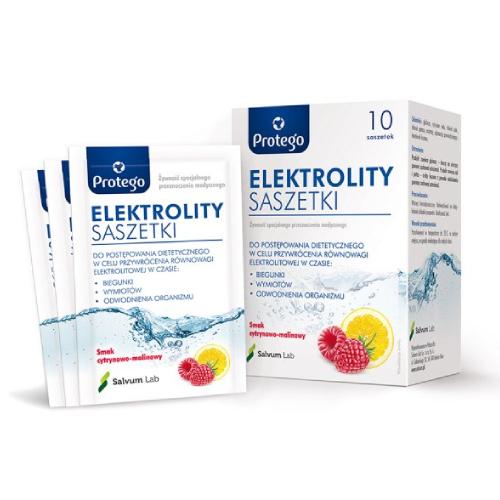 Miniaturka artykułu - Salvum Lab Protego Elektrolity Malina&Cytryna - 10 saszetek 