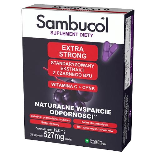 Miniaturka artykułu - SAMBUCOL Extra Strong, 30 kapsułek 