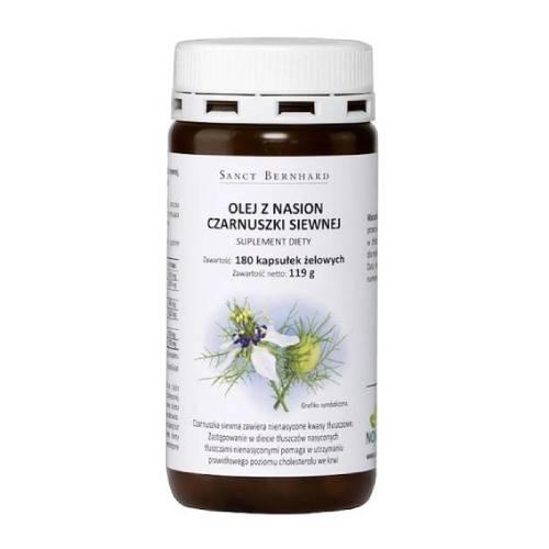Miniaturka artykułu - SANCT BERNHARD Olej z nasion Czarnuszki siewnej 500mg, 180kaps.