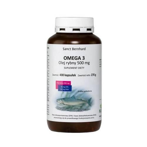 Miniaturka artykułu - SANCT BERNHARD Omega 3 Olej Rybny 500 mg, 400 kaps.