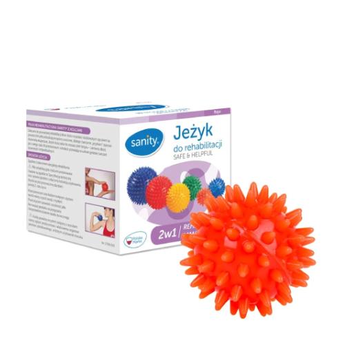 Miniaturka artykułu - SANITY Piłka - Jeżyk do rehabilitacji pomarańczowa 5,5cm, 1szt.