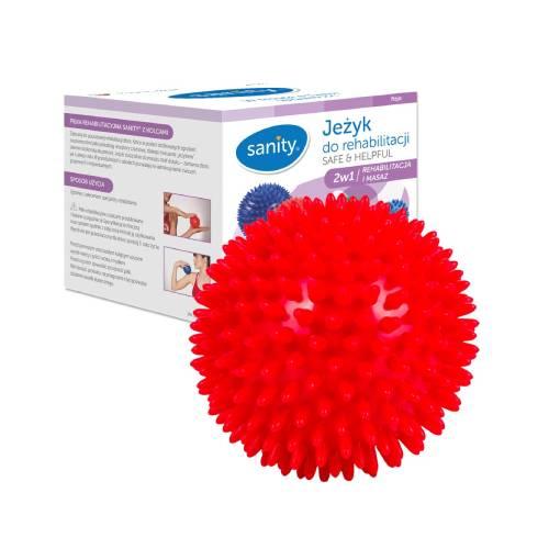 Miniaturka artykułu - SANITY Piłka - Jeżyk do rehabilitacji czerwona 9cm, 1szt.