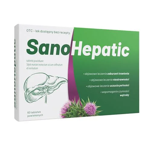 Miniaturka artykułu - SanoHepatic, 60 tabl. powl. KR&Oacute;TKA DATA 31.10.2026
