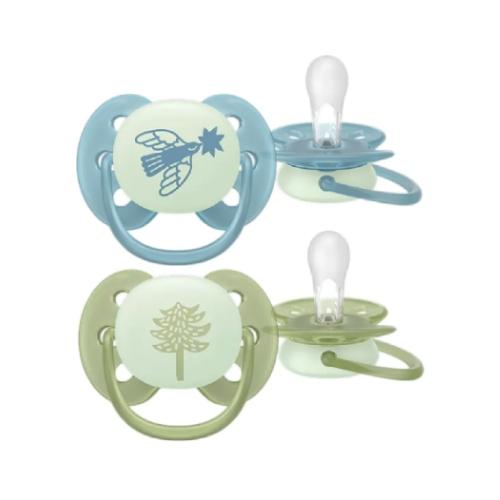 Miniaturka artykułu - AVENT Ultra Soft Ortodontyczny smoczek 18m+ świecący w nocy SCF094/05, 2 szt.