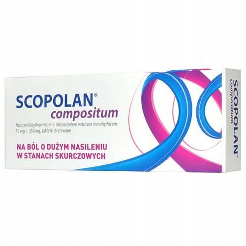 Miniaturka artykułu - SCOPOLAN compositum 10 mg + 250 mg - 10 tabletek drażowanych Herbapol