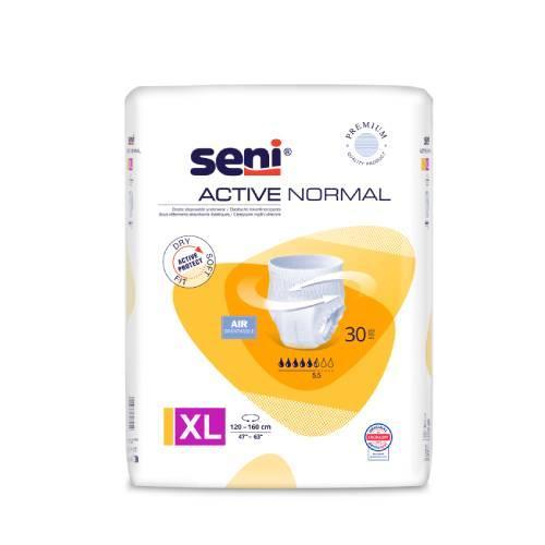 Miniaturka artykułu - SENI Active Normal XL, 30szt. - Elastyczne majtki chłonne USZKODZONA FOLIA