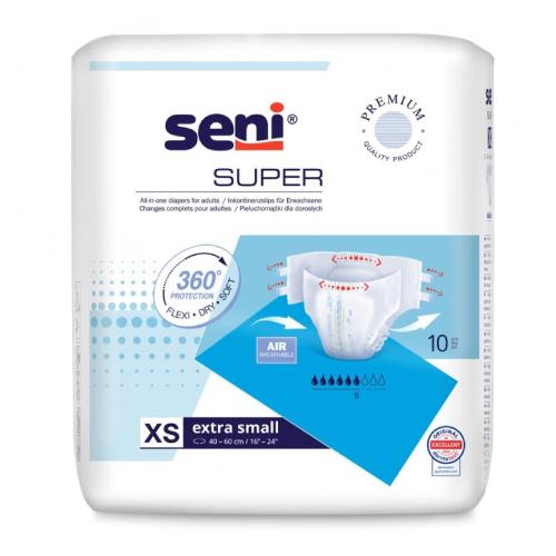Miniaturka artykułu - SENI SUPER Pieluchomajtki dla dorosłych XS, 10 szt 