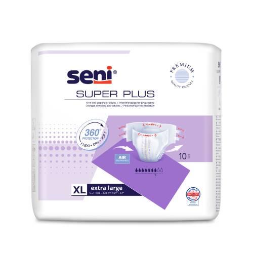 Miniaturka artykułu - SENI SUPER PLUS Pieluchomajtki dla dorosłych X-Large XL, 10szt.