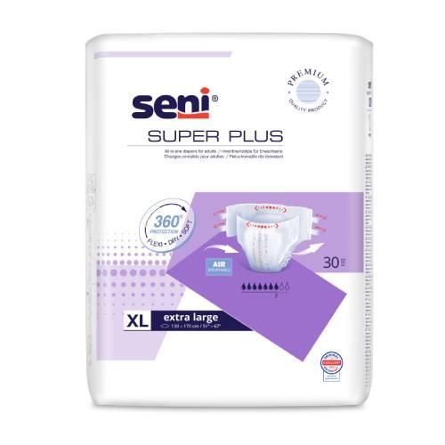 Miniaturka artykułu - SENI SUPER PLUS Pieluchomajtki dla dorosłych X-Large XL, 30szt. USZKODZONE OPAKOWANIE FOLIOWE