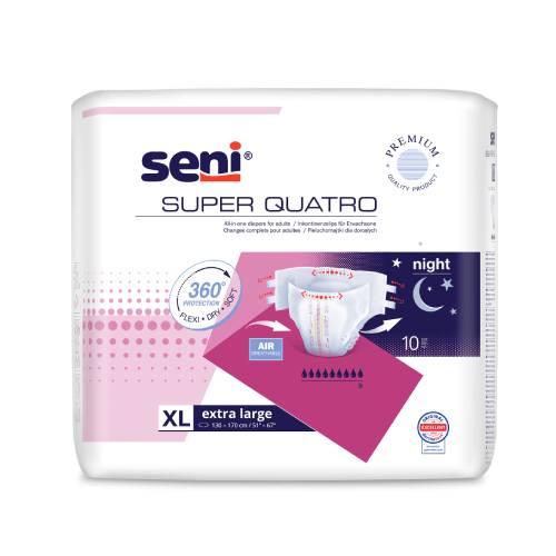 Miniaturka artykułu - SENI SUPER QUATRO Pieluchomajtki dla dorosłych XL, 10 szt