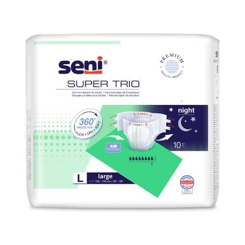 Miniaturka artykułu - SENI SUPER TRIO Pieluchomajtki dla dorosłych Large L, 10szt.