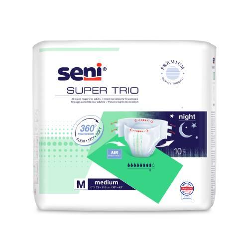 Miniaturka artykułu - SENI SUPER TRIO Pieluchomajtki dla dorosłych Medium M, 10szt.