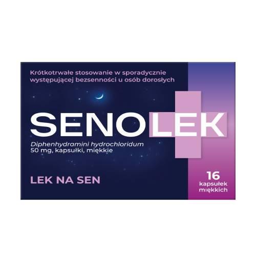 Miniaturka artykułu - Senolek 50 mg, 16 kapsułek - lek na sen USZKODZONE OPAKOWANIE TEKTUROWE