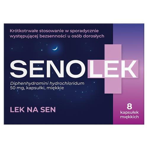 Miniaturka artykułu - Senolek 50 mg Lek na bezsenność, 8 kapsułek