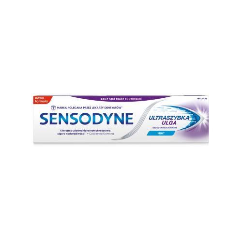 Miniaturka artykułu - Sensodyne Mint Pasta do zęb&oacute;w z fluorkiem ultraszybka ulga, 75 ml