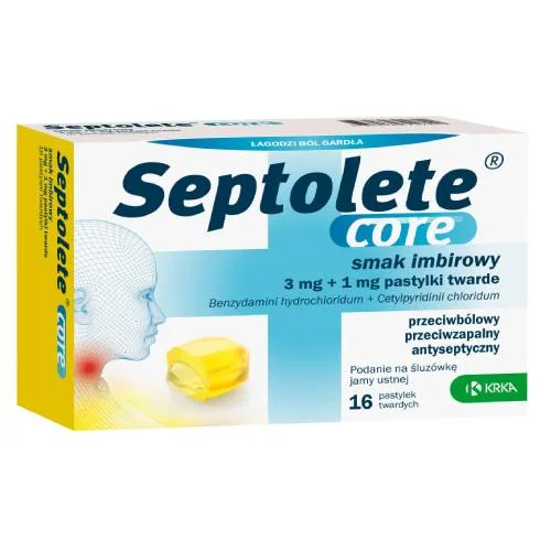 Miniaturka artykułu - Septolete core smak imbirowy 3 mg + 1 mg, 16 pastylek