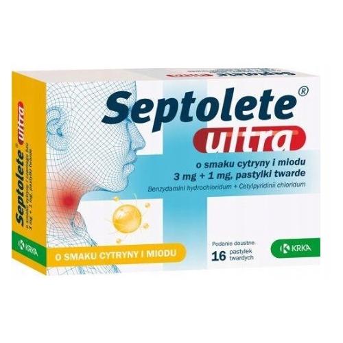 Miniaturka artykułu - Septolete Ultra cytryna mi&oacute;d, 16 pastylek