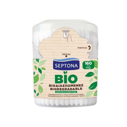 Miniaturka artykułu - SEPTONA Ecolife Bio Biodegradowalne patyczki higieniczne, 160szt. USZKODZONE / PĘKNIĘTE OPAKOWANIE