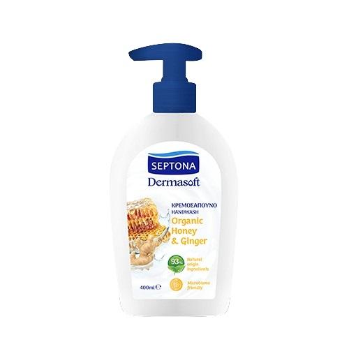 Miniaturka artykułu - Septona Płyn do mycia rąk Organic Honey & Ginger, 400 ml