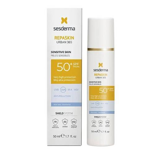 Miniaturka artykułu - Sesderma Repaskin Urban 365 Filtr przeciwsłoneczny do skóry wrażliwej SPF 50+, 50 ml
