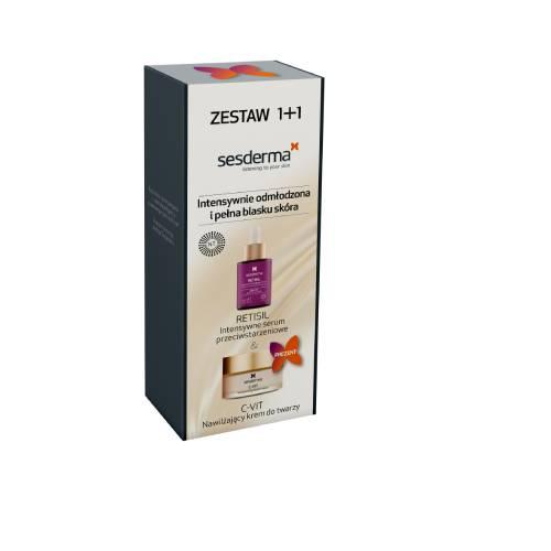 Miniaturka artykułu - SESDERMA ZESTAW RETISIL Intensywne serum przeciwstarzeniowe 30ml + C-VIT Nawilżający krem do twarzy 50ml