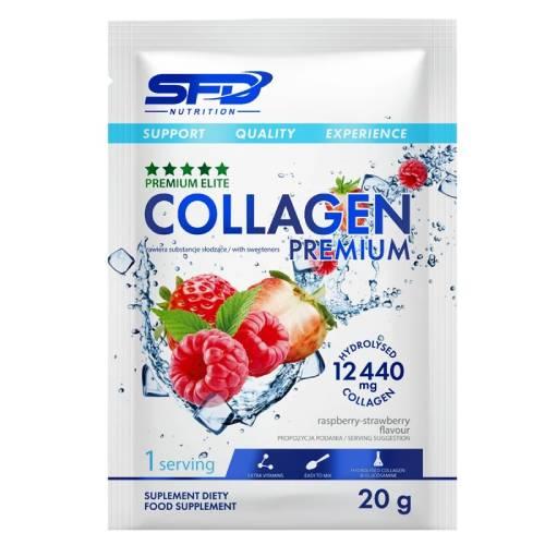 Miniaturka artykułu - SFD Collagen Premium Raspberry-Strawberry (saszetka), 20g