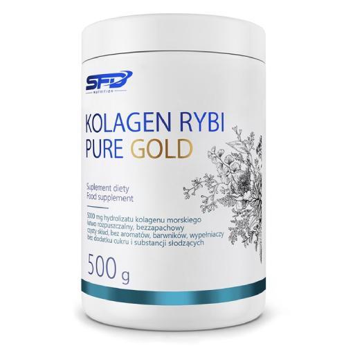 Miniaturka artykułu - SFD Kolagen Rybi Pure Gold proszek, 500g USZKODZONY KOREK 